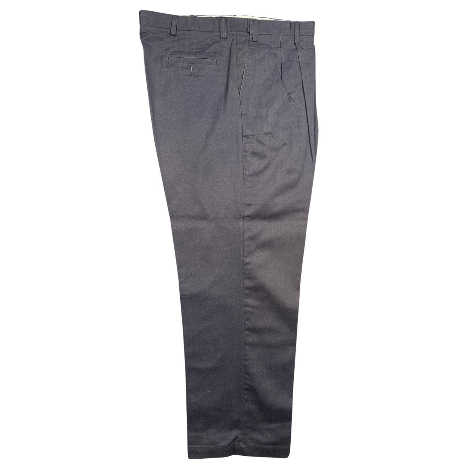 Farah Pleated Dress Pants Mens 44W x 32L Gray Excellent Cotton Blend Trousers - Thumbnail 2