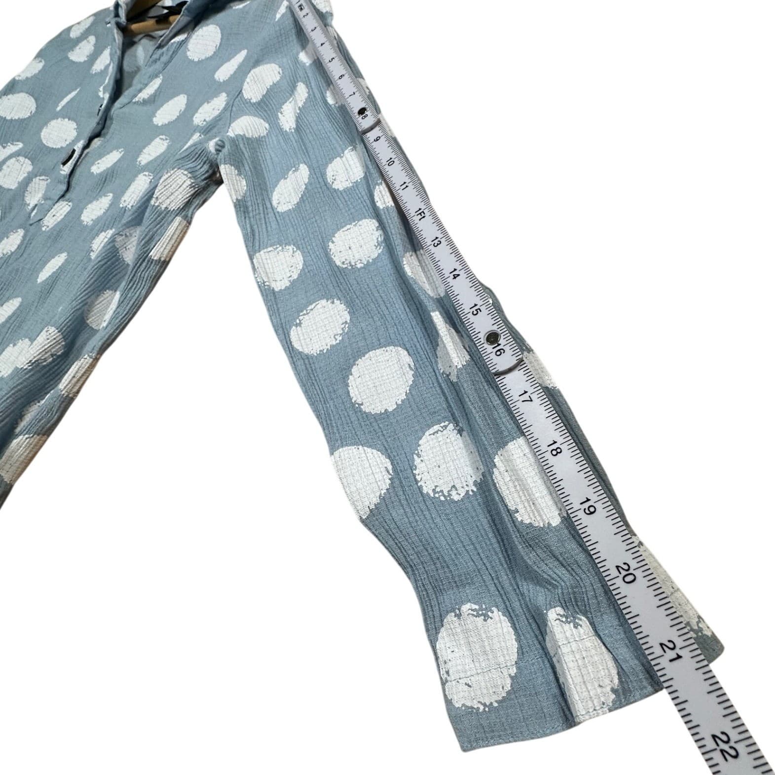 Ali Miles Women's Polka Dot Long Sleeve Collared Button Up Shirt Size S - Thumbnail 6