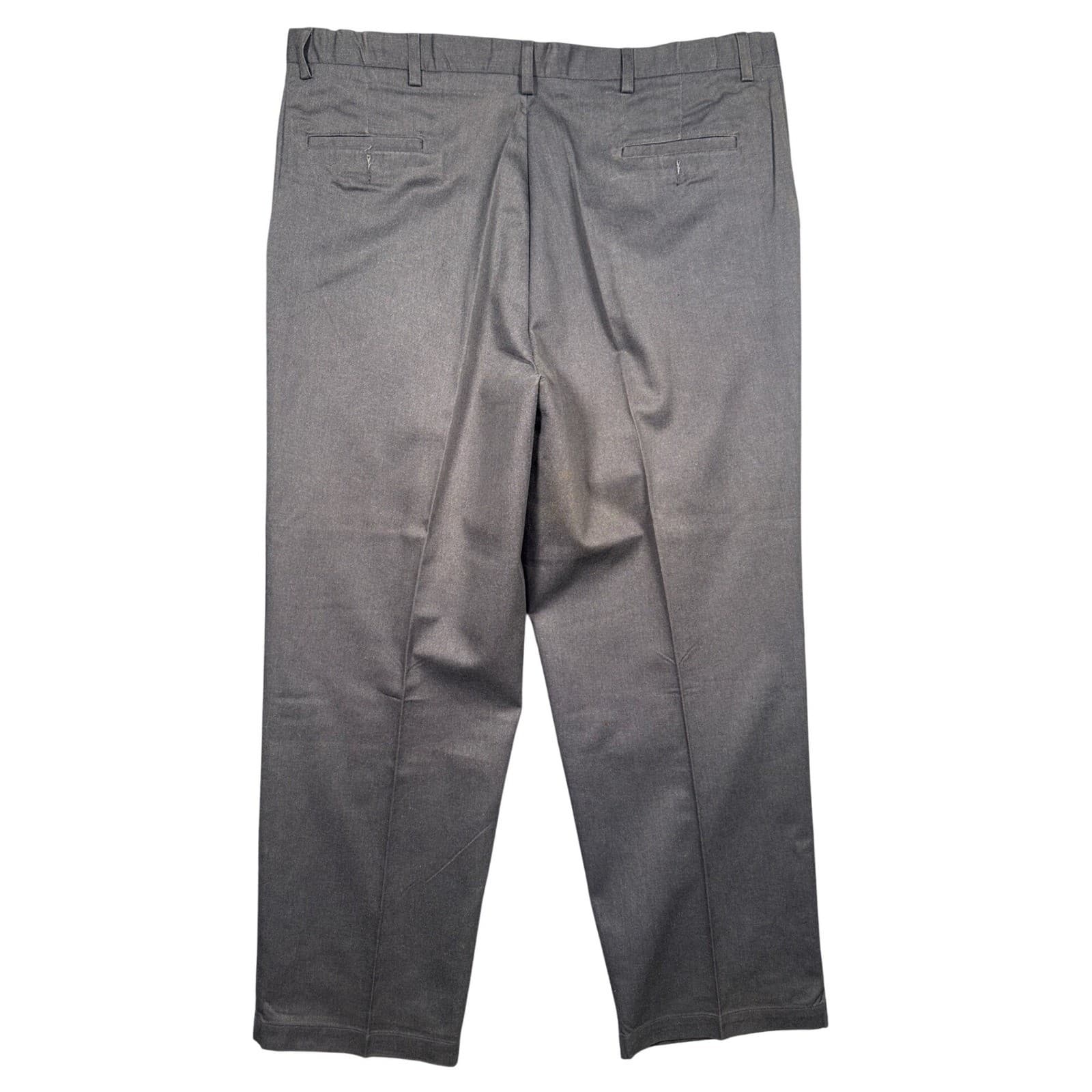 Farah Pleated Dress Pants Mens 44W x 32L Gray Excellent Cotton Blend Trousers - Thumbnail 5