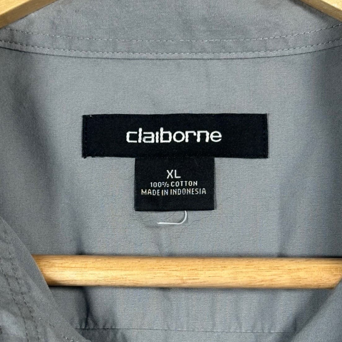 Claiborne Mens XL Gray Long Sleeve Button Down Shirt - Thumbnail 4