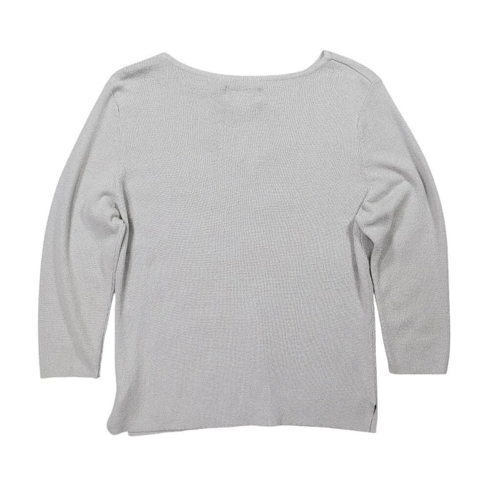 Worthington Sweater Women XL Gray Excellent Acrylic Nylon Boat Neck 3/4 Sleeve - Thumbnail 2