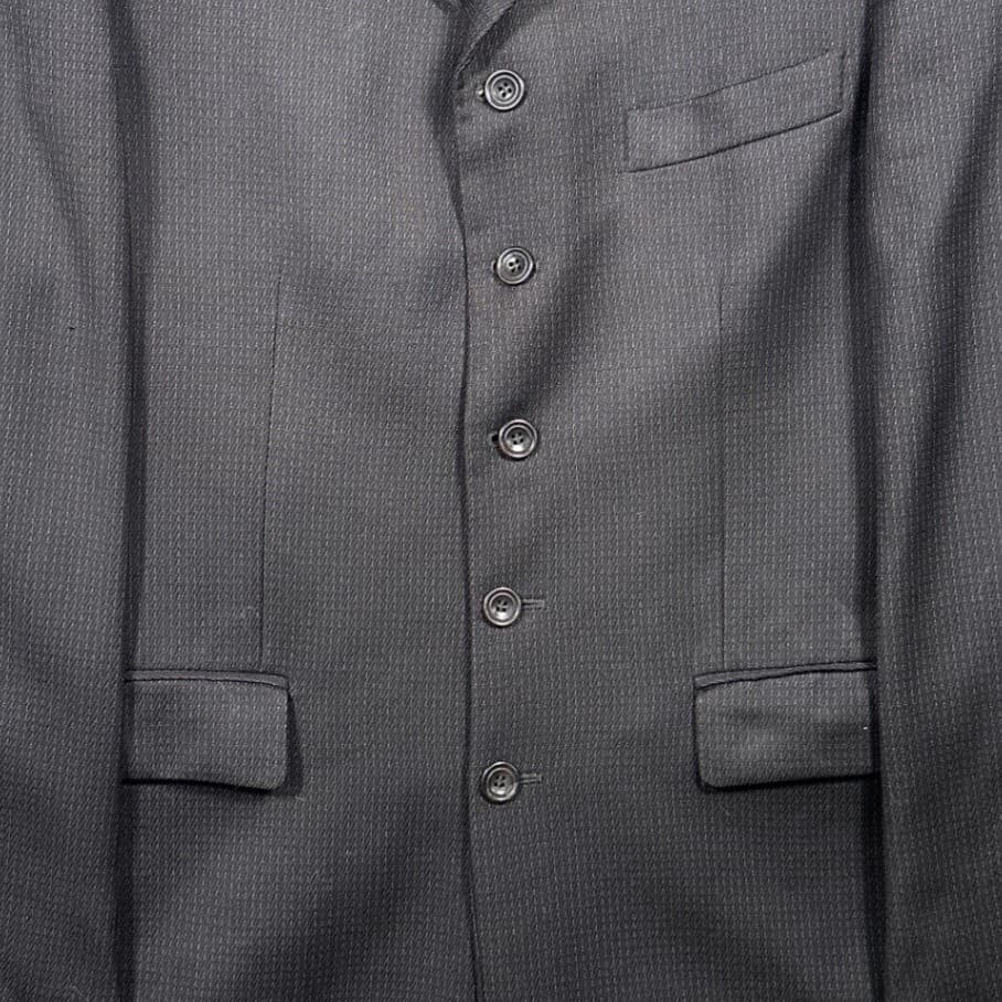 Lanificio Tessilstrona Blazer Mens Large Charcoal Grey Super 100s Wool - Thumbnail 5