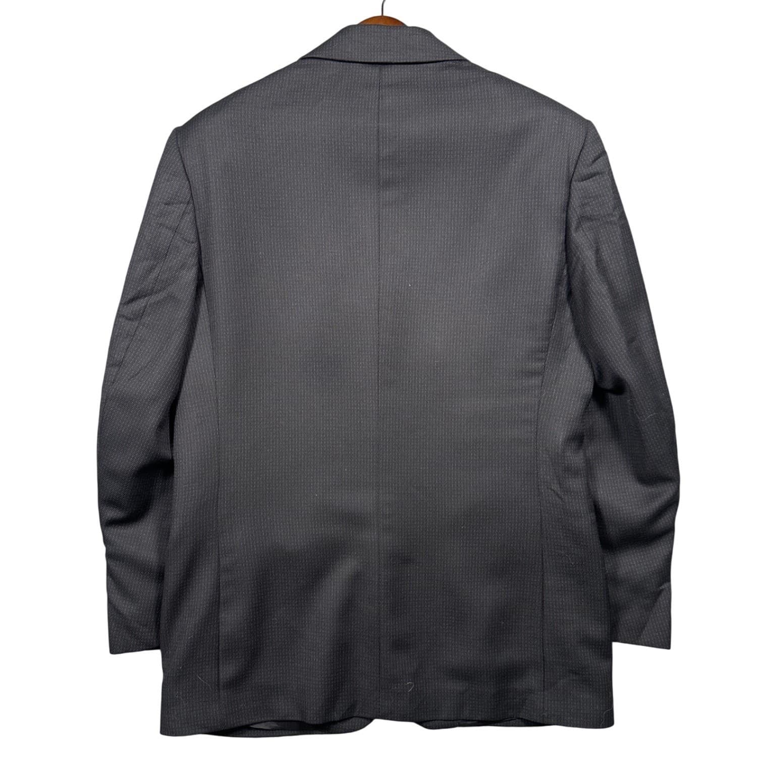 Lanificio Tessilstrona Blazer Mens Large Charcoal Grey Super 100s Wool - Thumbnail 3
