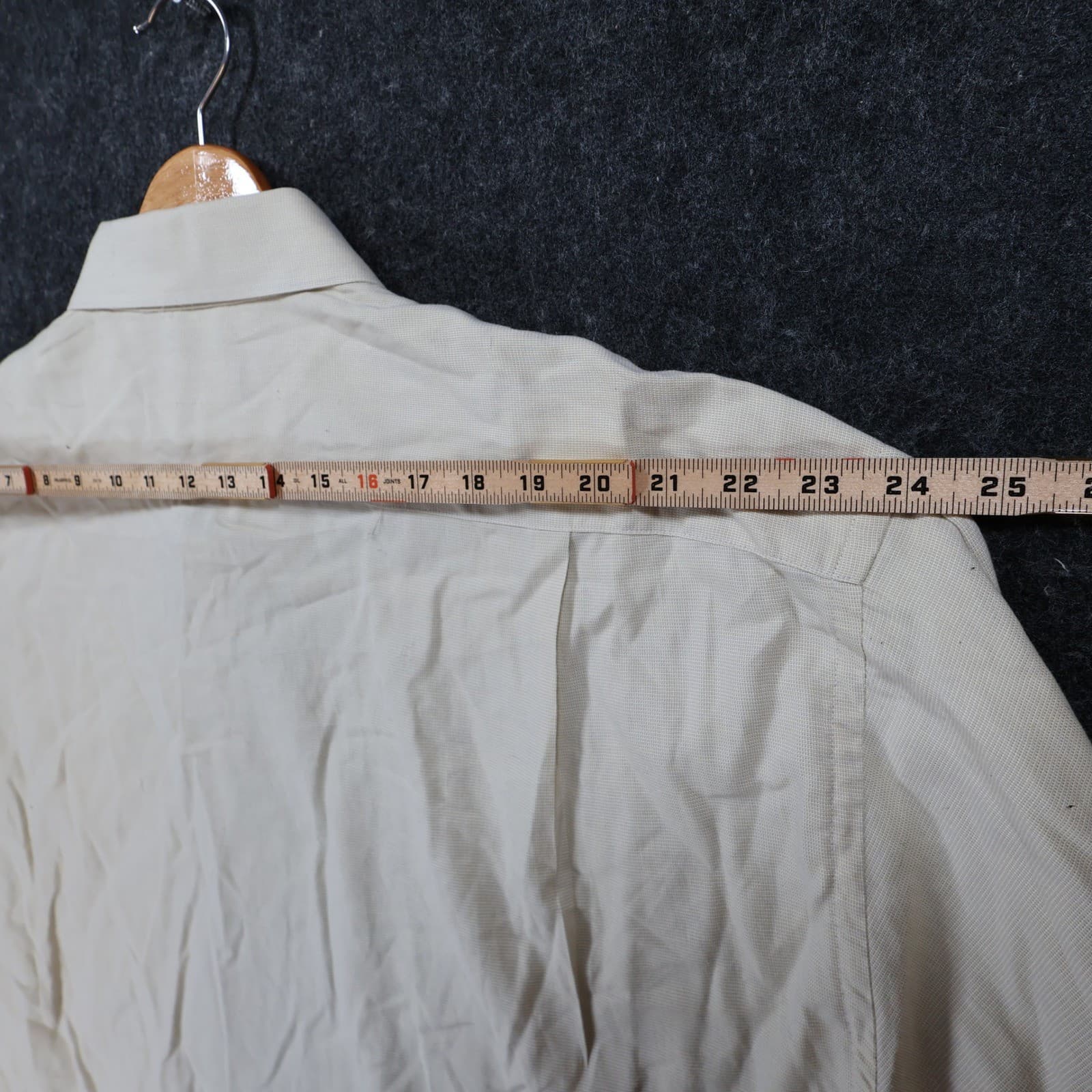 Joseph & Feiss Button Up Mens 18.5 Beige Excellent Long Sleeve Cotton - Thumbnail 6