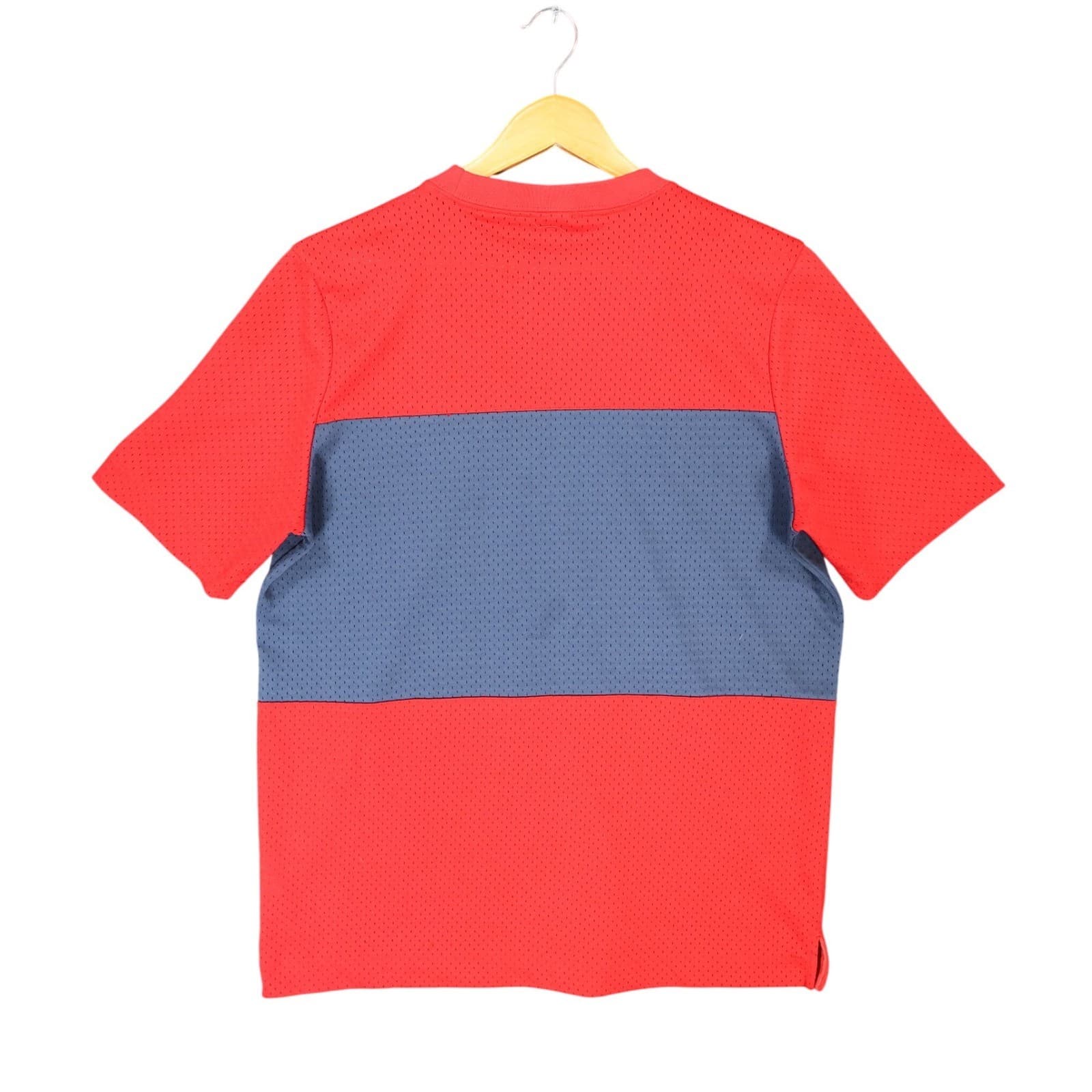 Nike Air T-Shirt Mens Medium Red Blue Polyester Mesh Athletic Colorblock Logo - Thumbnail 2