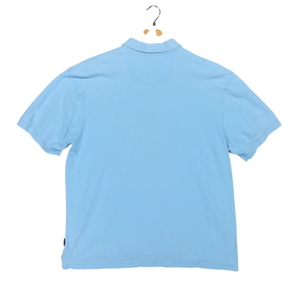 IZOD Polo Shirt Mens L Blue Excellent Silkwash Short Sleeve Pique Cotton 1539 - Thumbnail 2