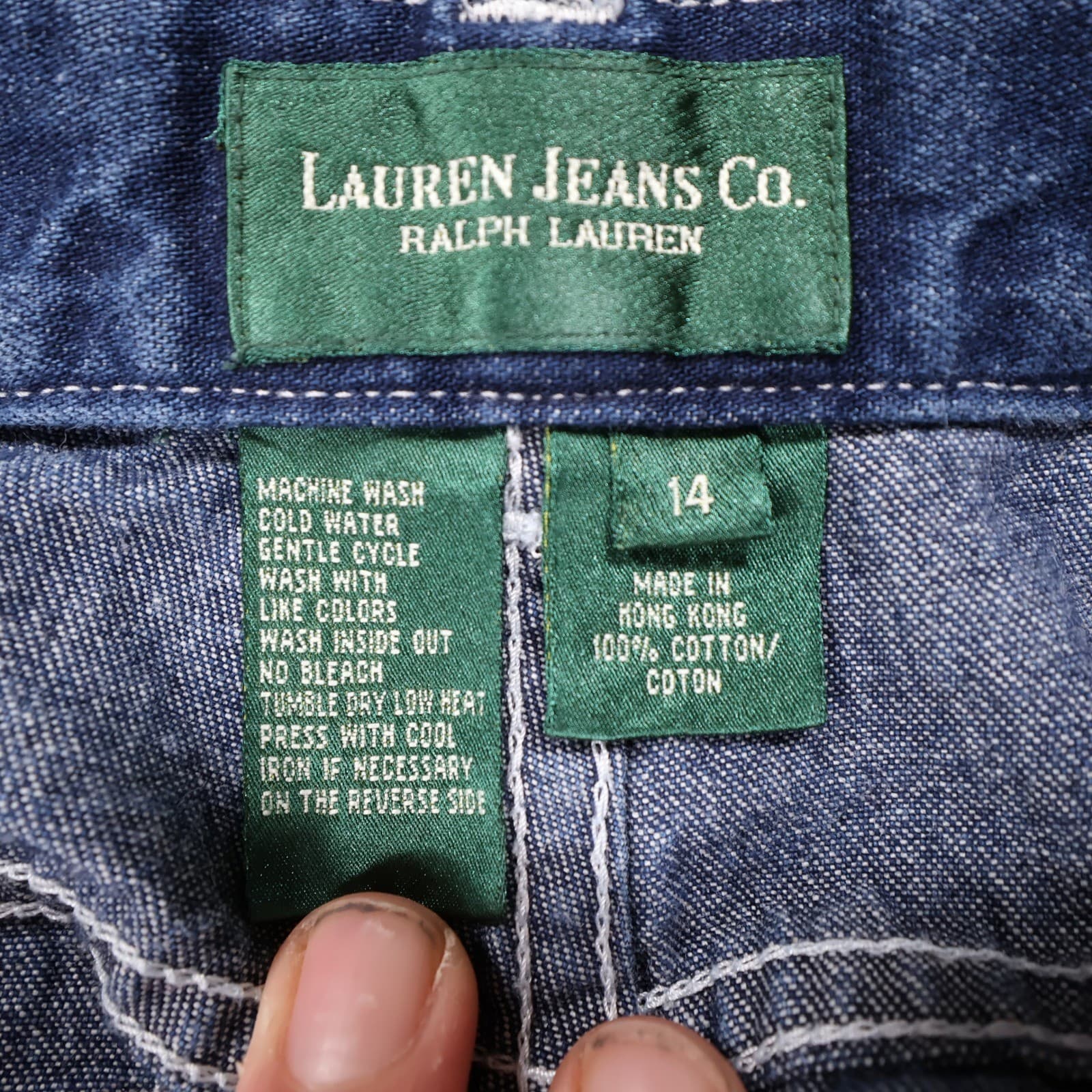 Lauren Jeans Co Ralph Lauren Jeans Womens 14 Blue Cotton Straight Classic Denim - Thumbnail 7