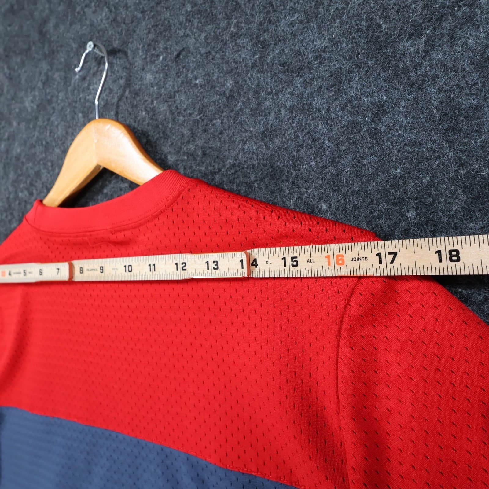 Nike Air T-Shirt Mens Medium Red Blue Polyester Mesh Athletic Colorblock Logo - Thumbnail 6