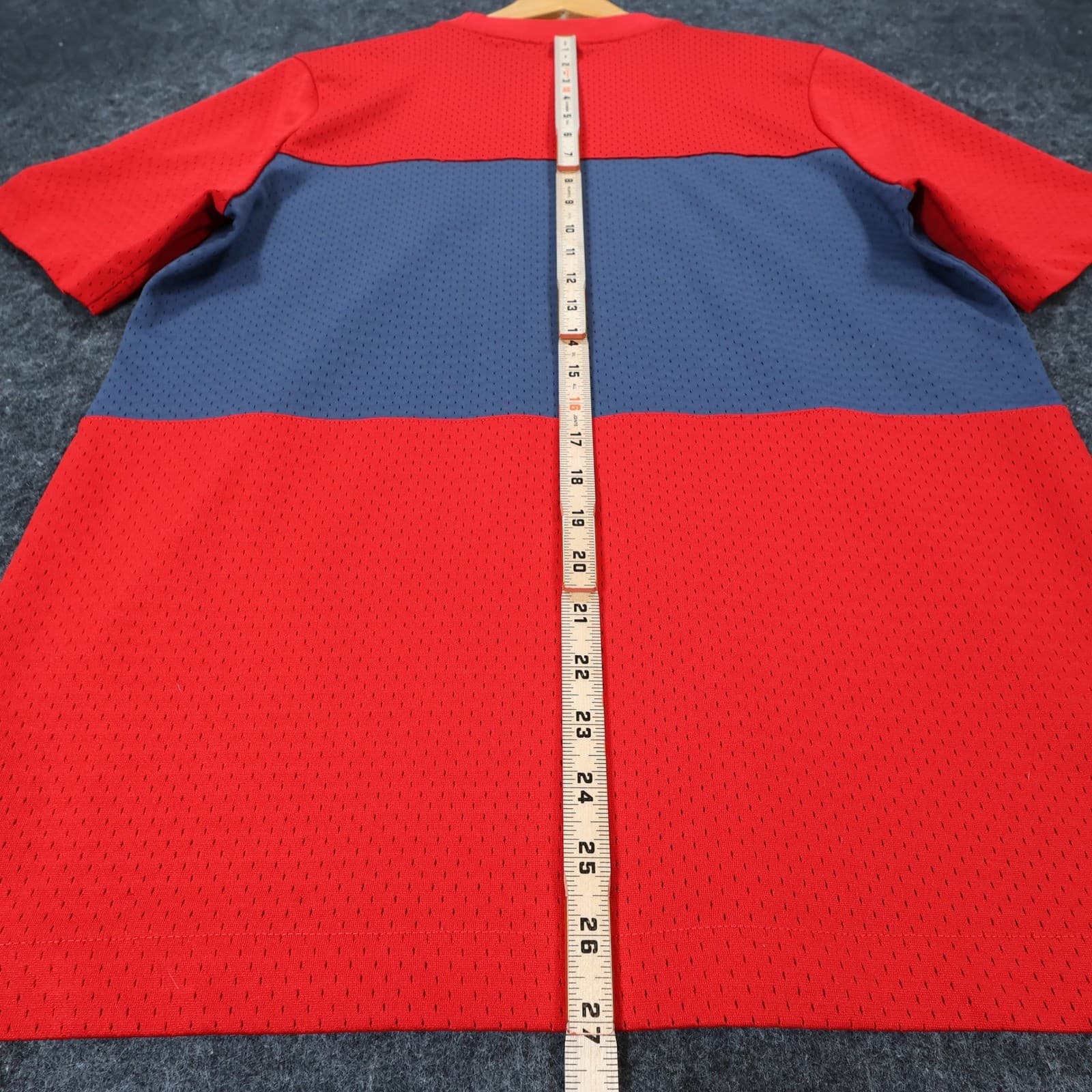 Nike Air T-Shirt Mens Medium Red Blue Polyester Mesh Athletic Colorblock Logo - Thumbnail 7