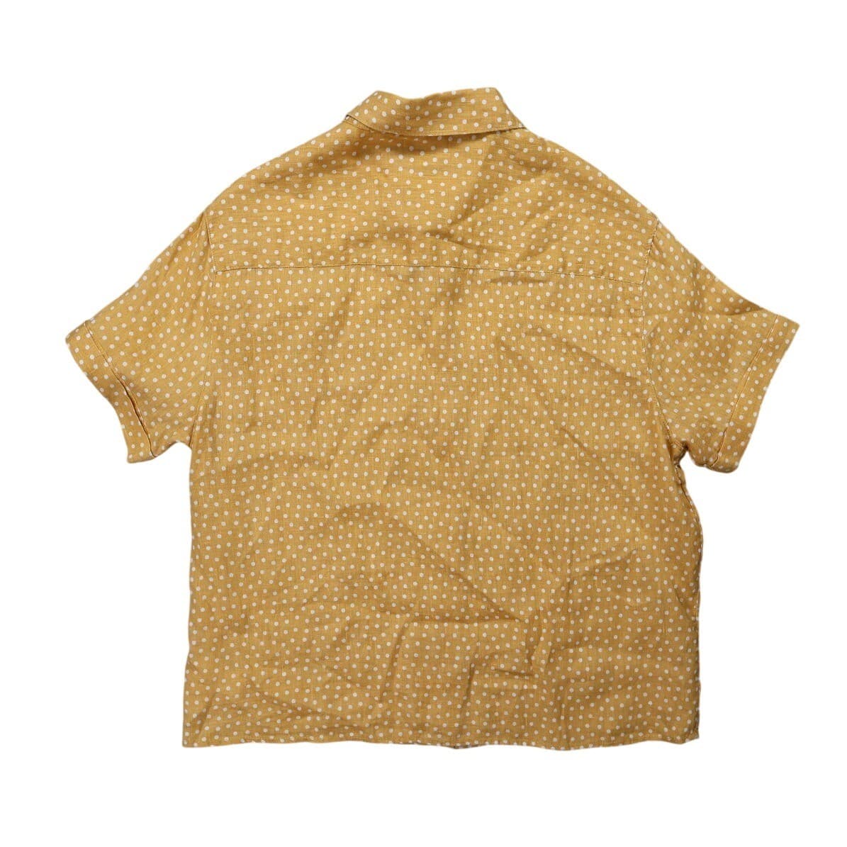 Rachel Zoe Button Up Women S Yellow Excellent 100% Linen Polka Dot Short Sleeve - Thumbnail 2