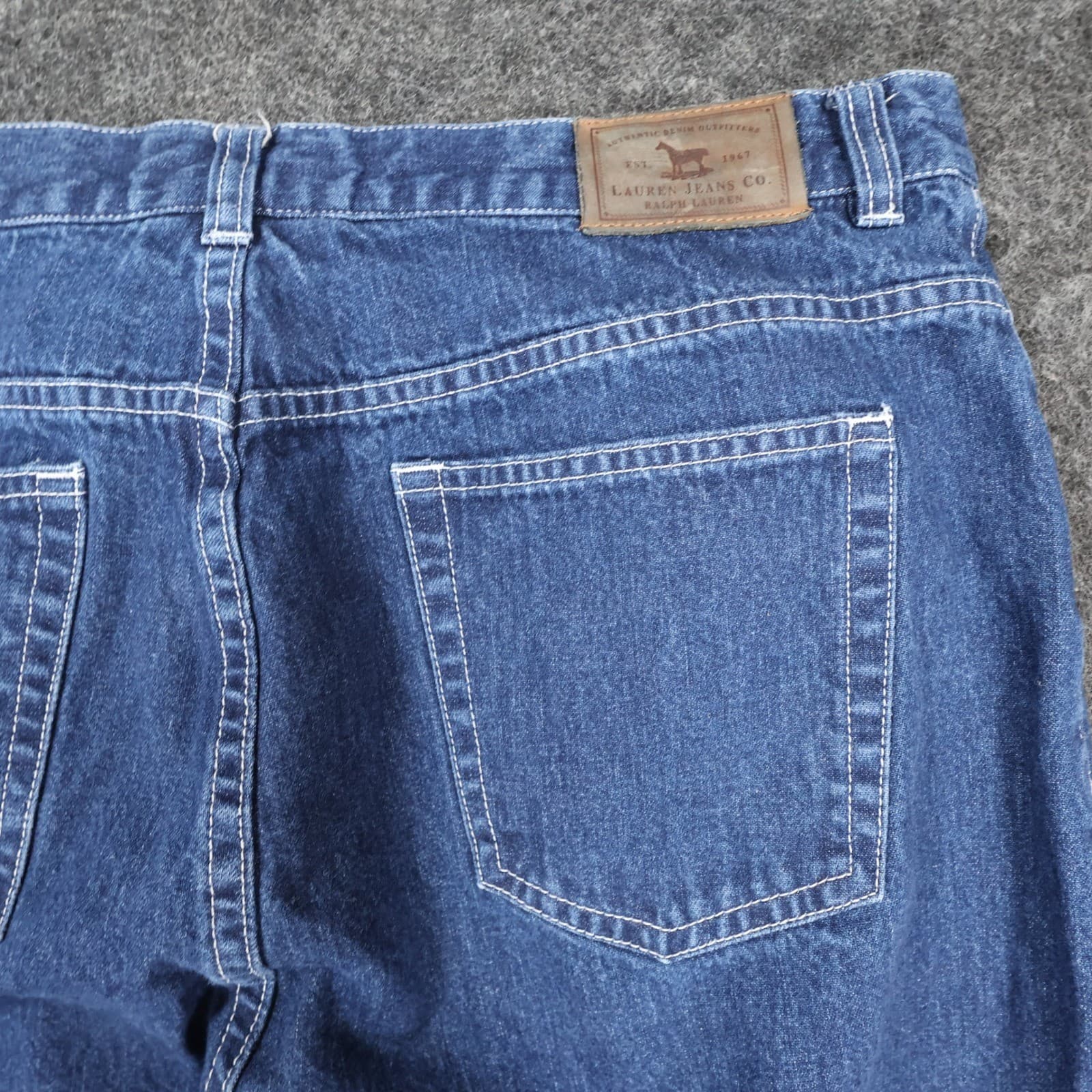 Lauren Jeans Co Ralph Lauren Jeans Womens 14 Blue Cotton Straight Classic Denim - Thumbnail 12