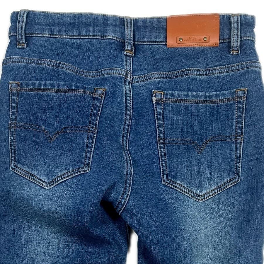 Plaid & Plain Women Slim Fit Blue Denim Jeans Size 27W x 30L - Thumbnail 4