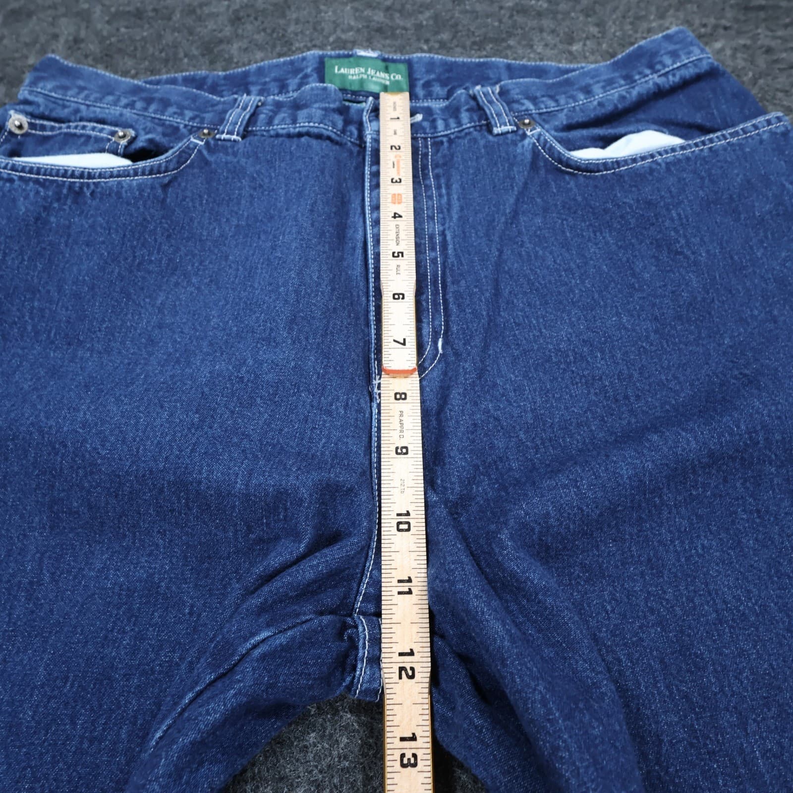 Lauren Jeans Co Ralph Lauren Jeans Womens 14 Blue Cotton Straight Classic Denim - Thumbnail 5