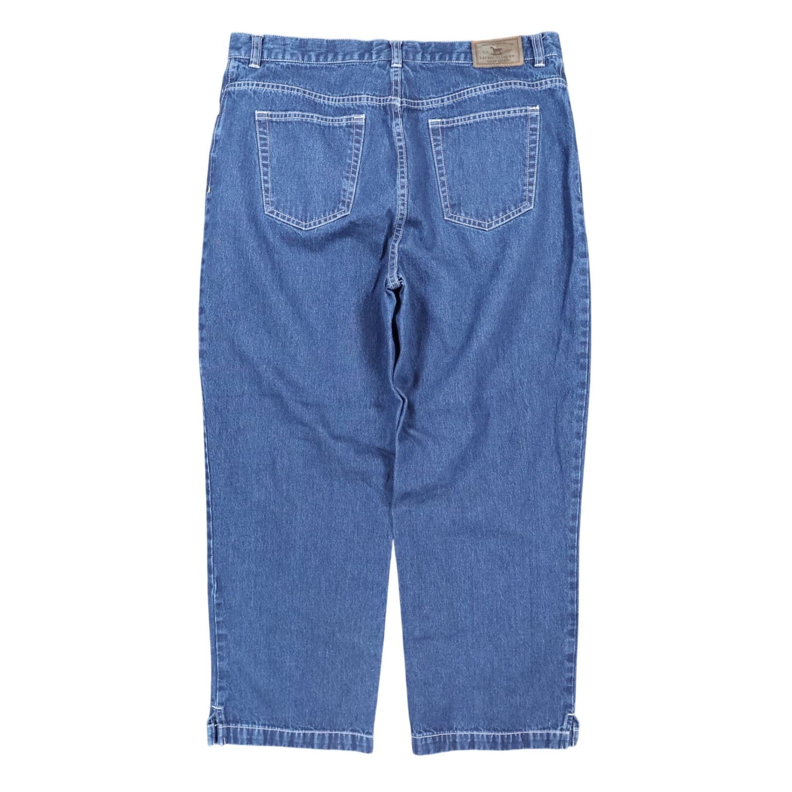 Lauren Jeans Co Ralph Lauren Jeans Womens 14 Blue Cotton Straight Classic Denim - Thumbnail 2