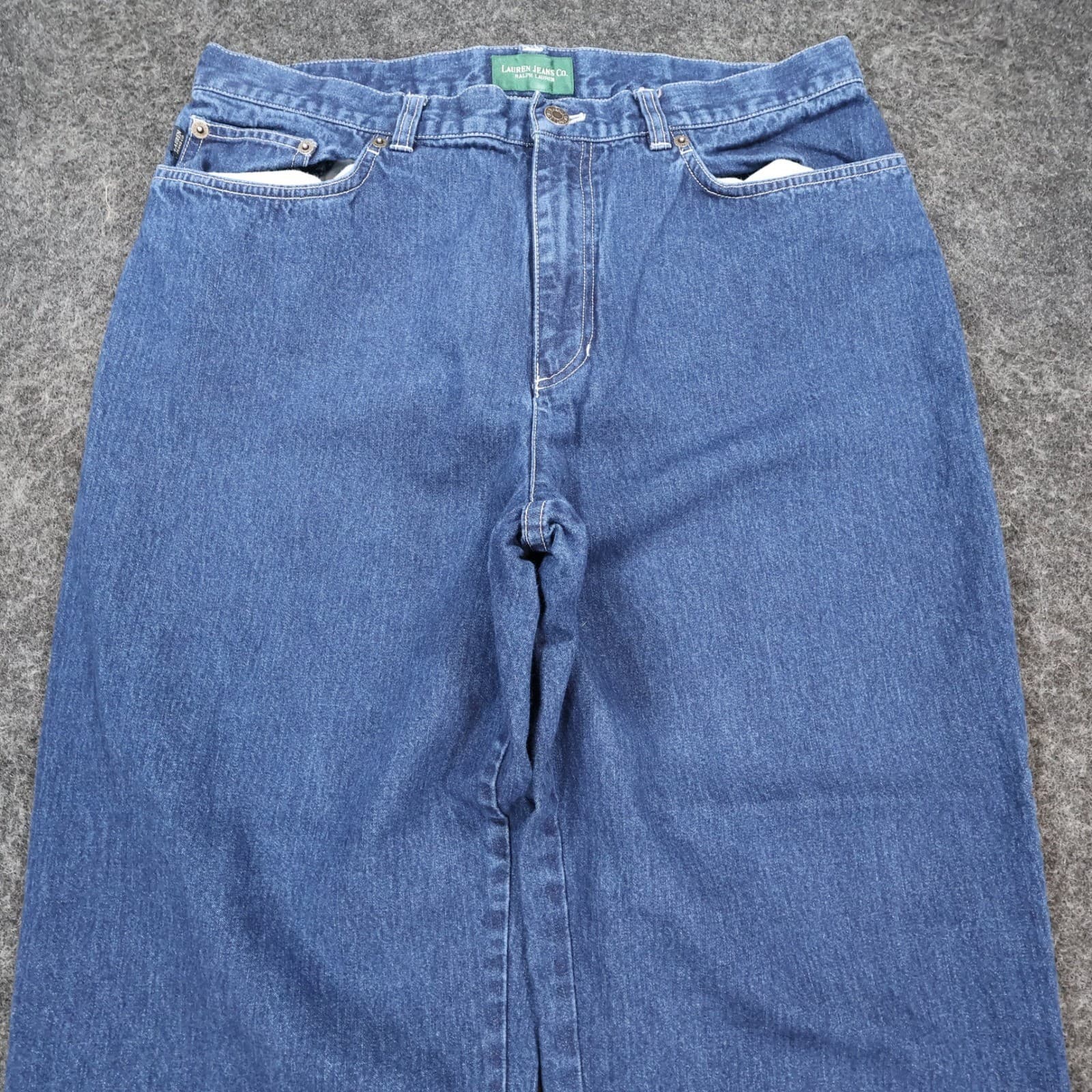 Lauren Jeans Co Ralph Lauren Jeans Womens 14 Blue Cotton Straight Classic Denim - Thumbnail 9