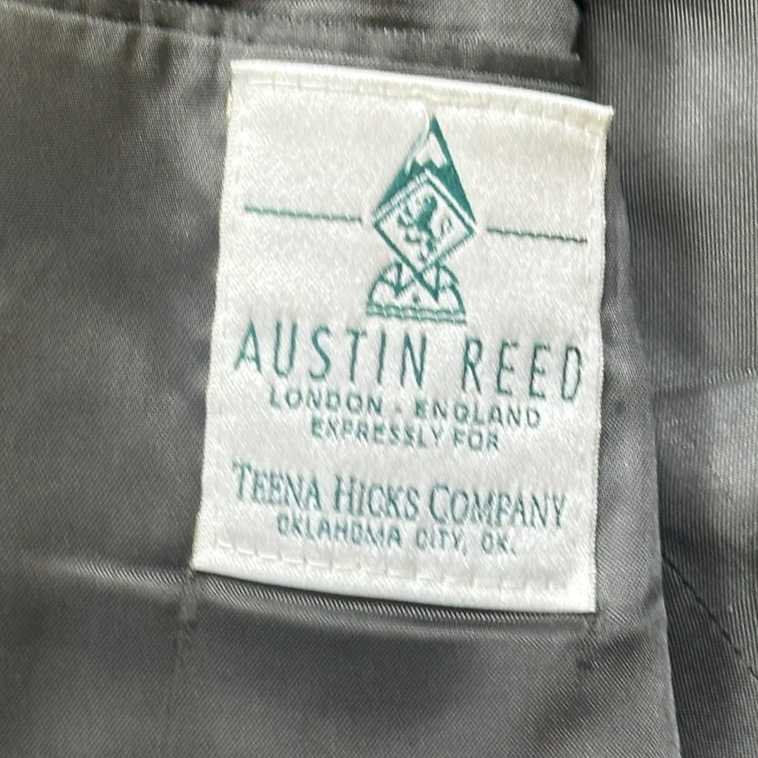 Austin Reed Mens Houndstooth Blazer Jacket 42L Wool Blend Sport Coat - Thumbnail 5