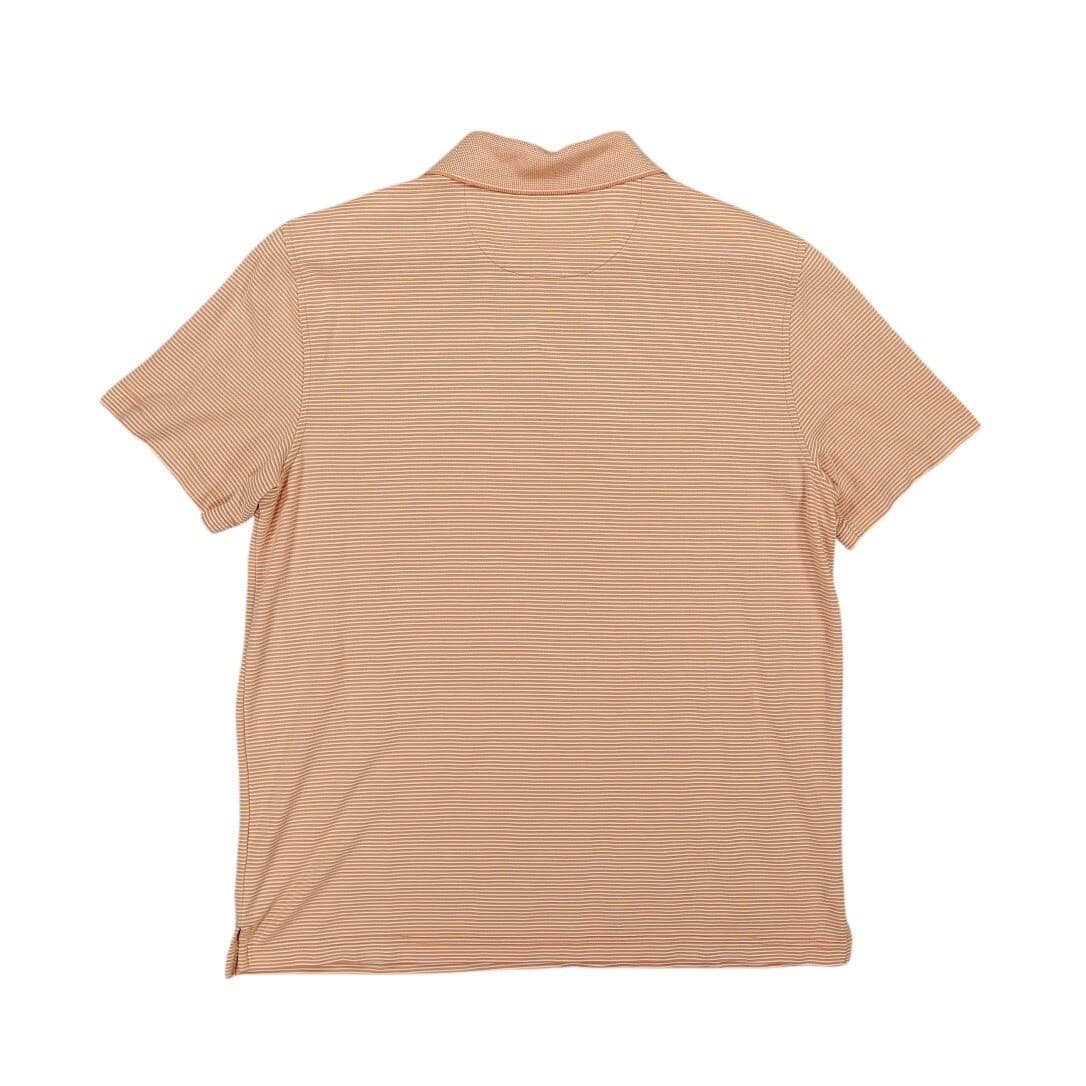 Van Heusen Polo Shirt Mens M Orange Excellent Striped Modal Blend Short Sleeve - Thumbnail 2