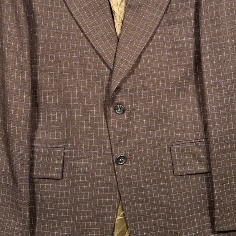 JCPenney Contemporary Classic Blazer Mens Brown Windowpane Vintage 70s - Thumbnail 5