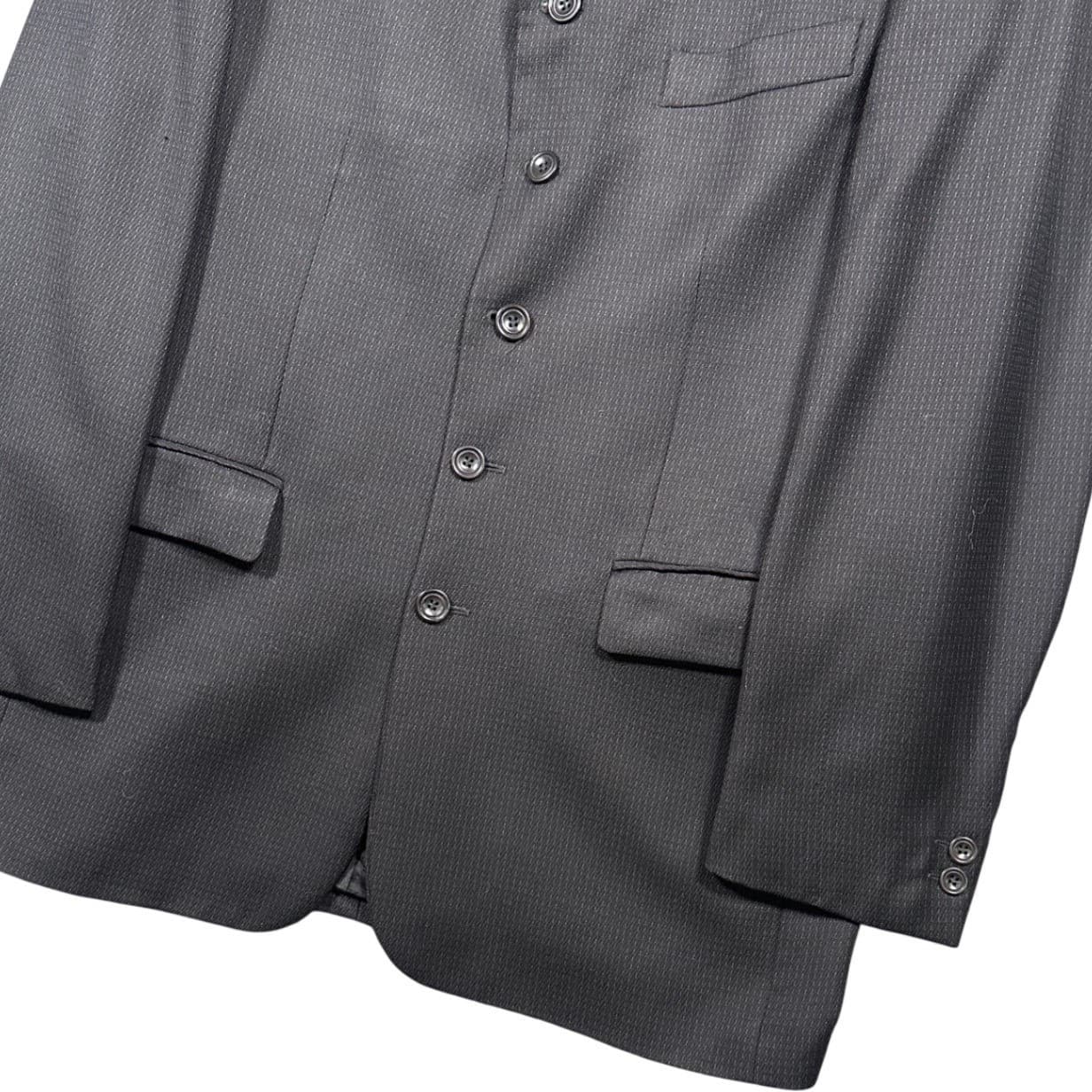 Lanificio Tessilstrona Blazer Mens Large Charcoal Grey Super 100s Wool - Thumbnail 6