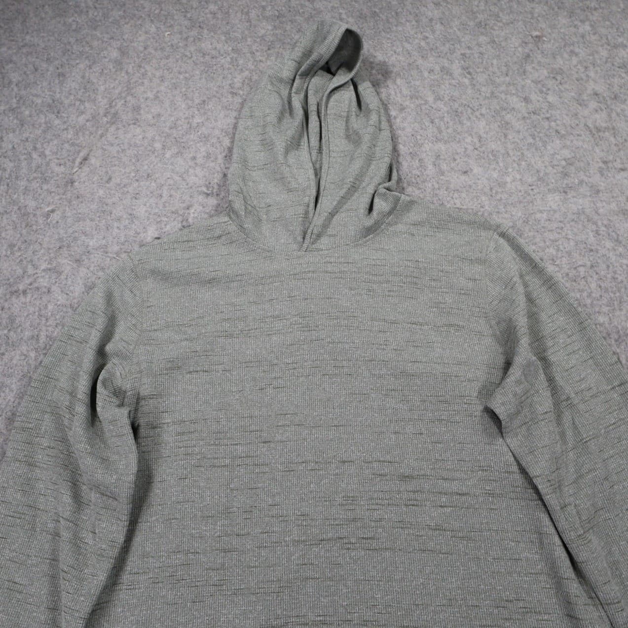 Orvis Pullover Hoodie Mens Medium Green Excellent Waffle Knit Recycled Blend - Thumbnail 3