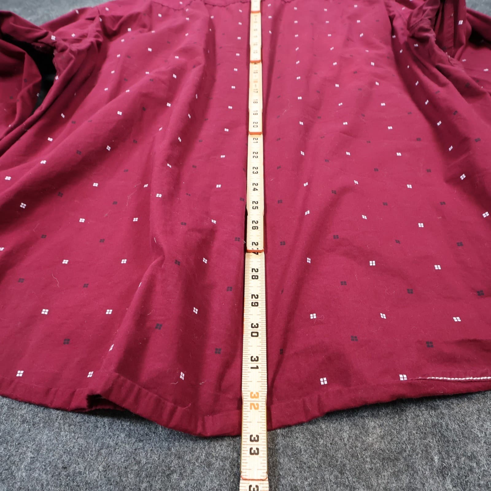 Paper Denim & Cloth Button Down Shirt Mens 3X Maroon Cotton Geometric Print - Thumbnail 5