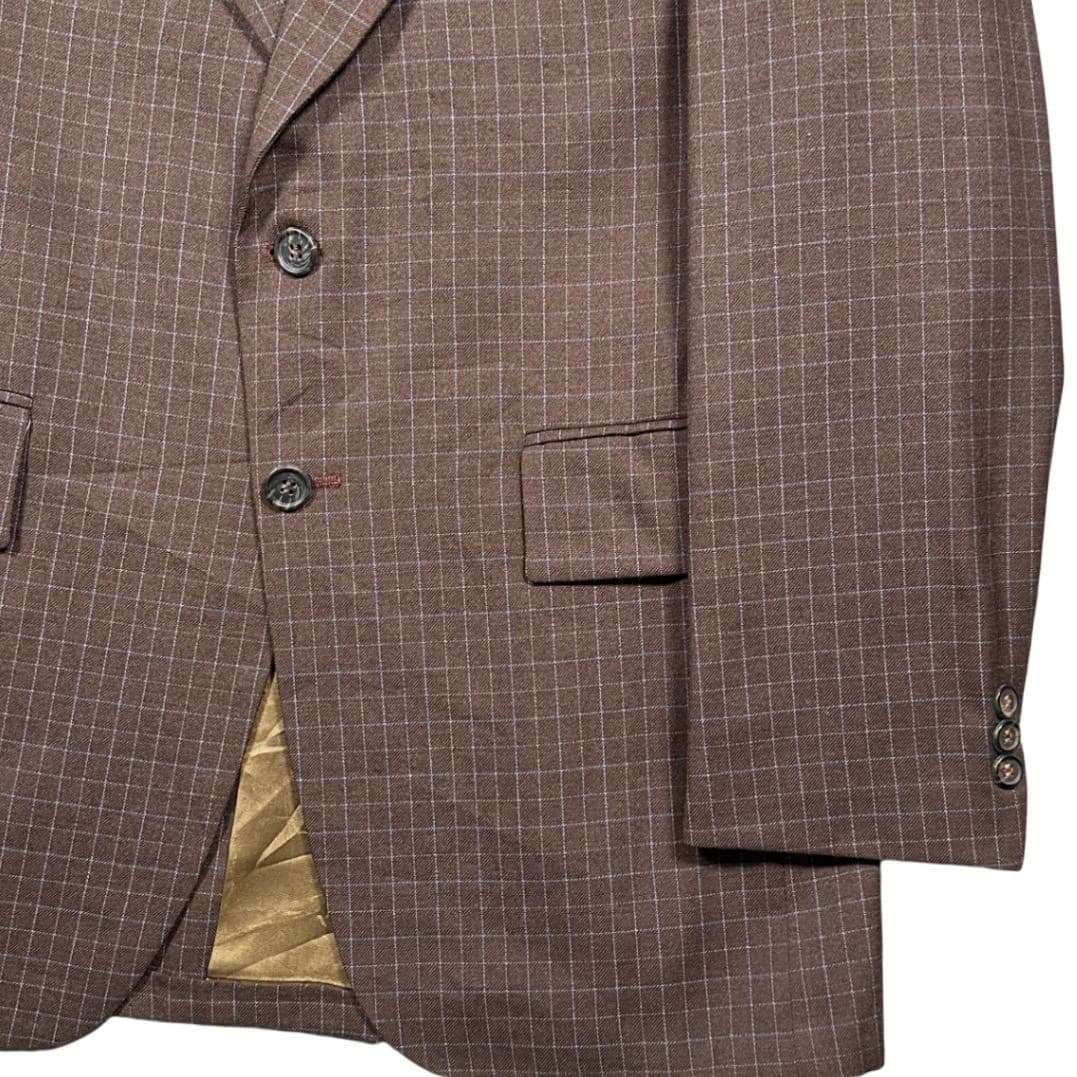 JCPenney Contemporary Classic Blazer Mens Brown Windowpane Vintage 70s - Thumbnail 6