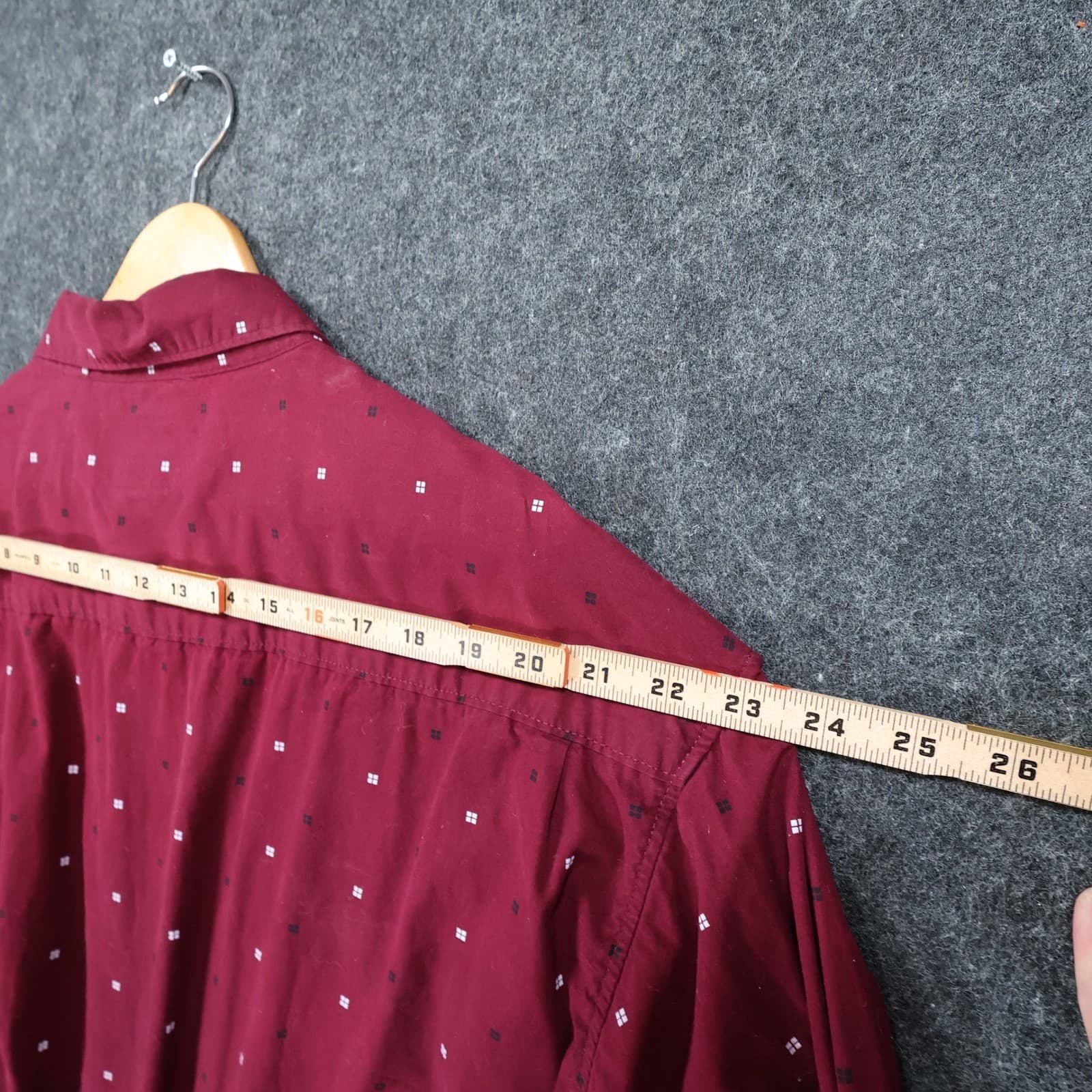 Paper Denim & Cloth Button Down Shirt Mens 3X Maroon Cotton Geometric Print - Thumbnail 6