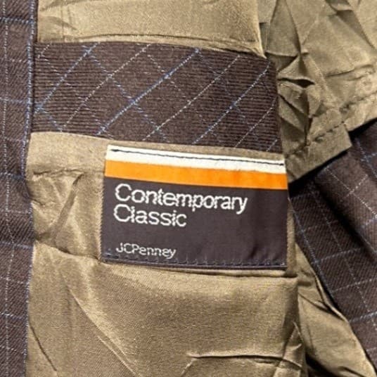 JCPenney Contemporary Classic Blazer Mens Brown Windowpane Vintage 70s - Thumbnail 7
