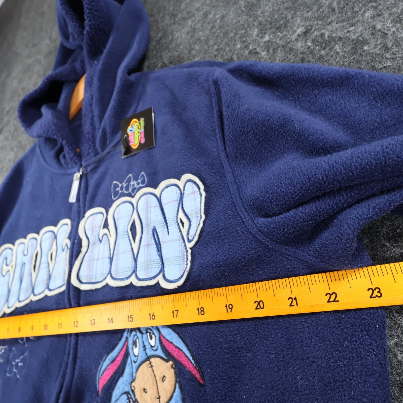 Disney Eeyore Fleece Hoodie Women 1X Blue Polyester Zip Up Chillin Graphic - Thumbnail 4