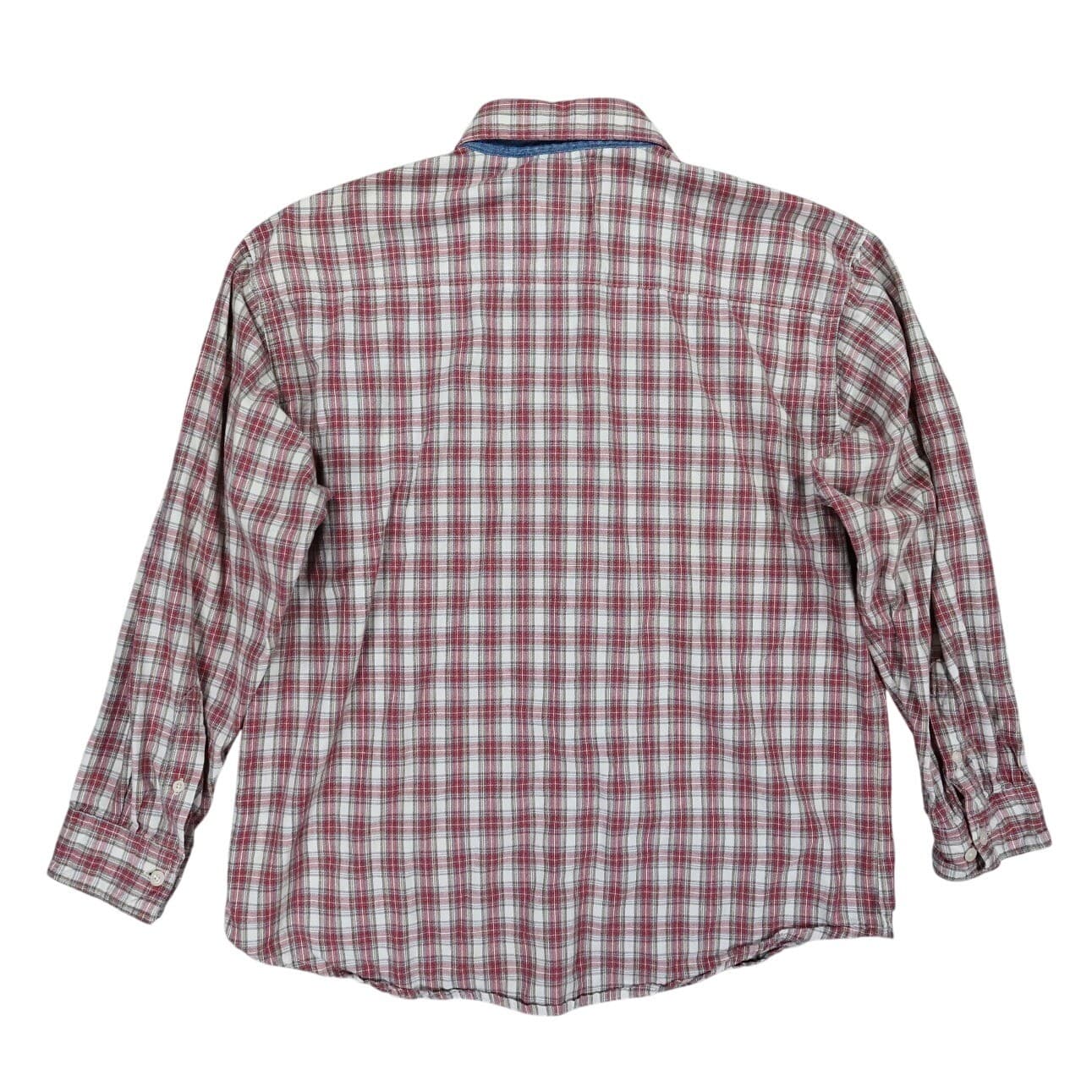 Wrangler Button Up Shirt Womens Medium Red Excellent Vintage Plaid Long Sleeve - Thumbnail 3