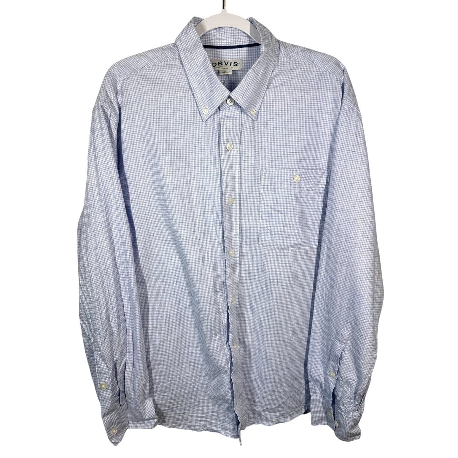 ORVIS Mens Classic Collection Button Down Shirt Long Sleeve Gingham Check Size L - Thumbnail 3