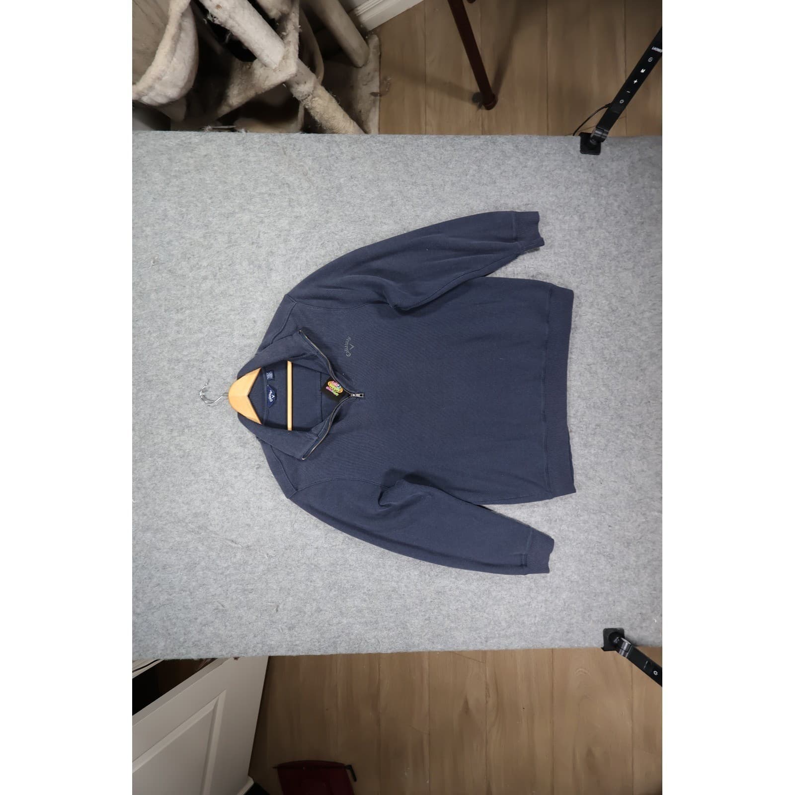 Callaway Quarter Zip Pullover Mens XL Blue Excellent Vintage Golf Sweater - Thumbnail 7