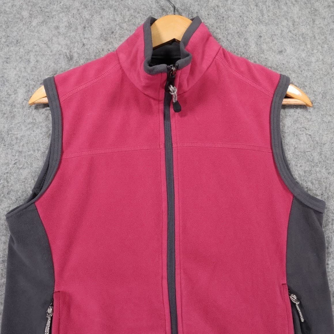 North End Fleece Vest Ladies Small Pink Excellent Wolf Graphic Two Tone Full Zip - Thumbnail 3