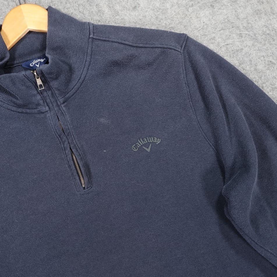Callaway Quarter Zip Pullover Mens XL Blue Excellent Vintage Golf Sweater - Thumbnail 5