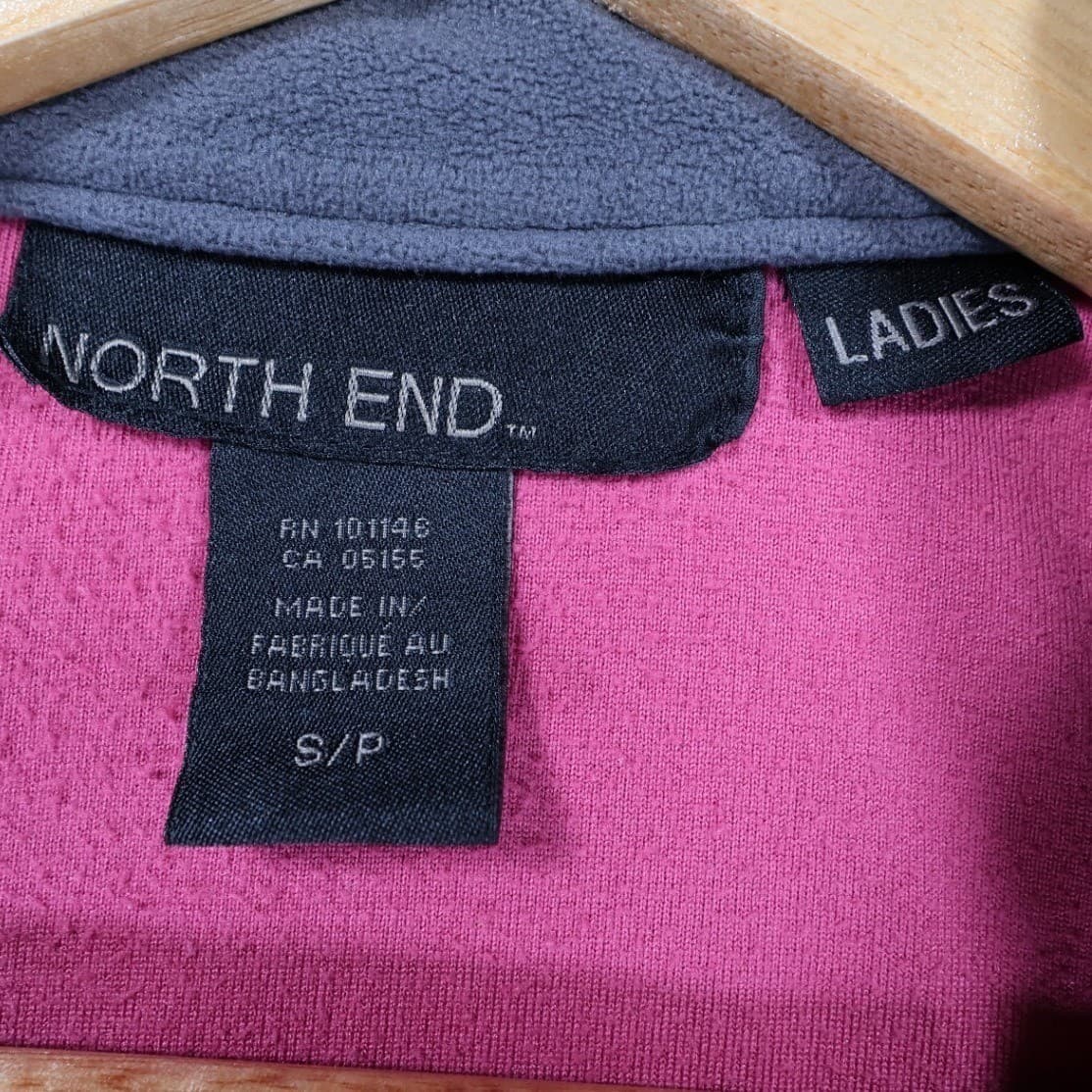 North End Fleece Vest Ladies Small Pink Excellent Wolf Graphic Two Tone Full Zip - Thumbnail 6