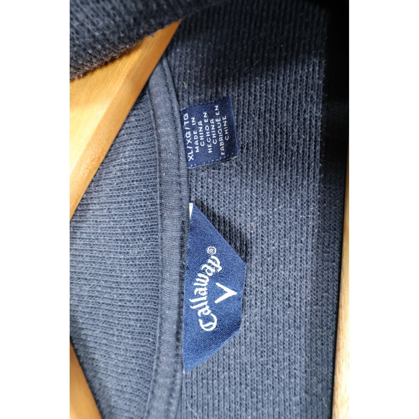 Callaway Quarter Zip Pullover Mens XL Blue Excellent Vintage Golf Sweater - Thumbnail 8