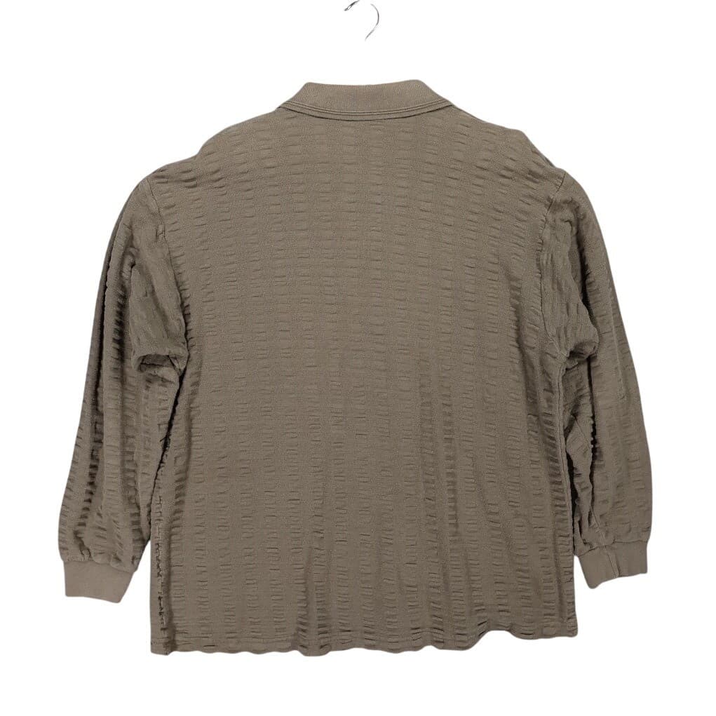Faded Glory Pullover Mens Large Olive Green Excellent Textured Quarter Zip - Thumbnail 3