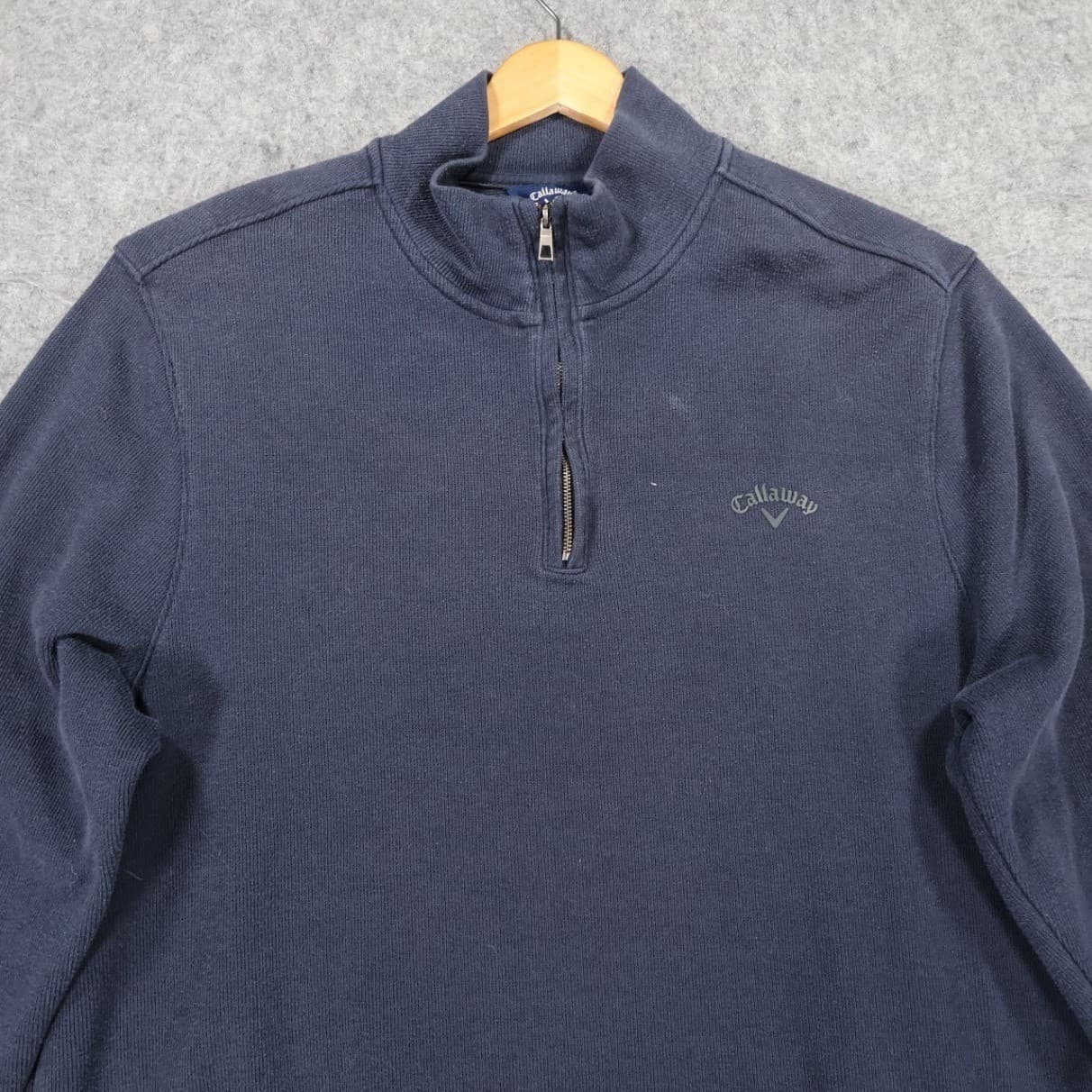 Callaway Quarter Zip Pullover Mens XL Blue Excellent Vintage Golf Sweater - Thumbnail 3