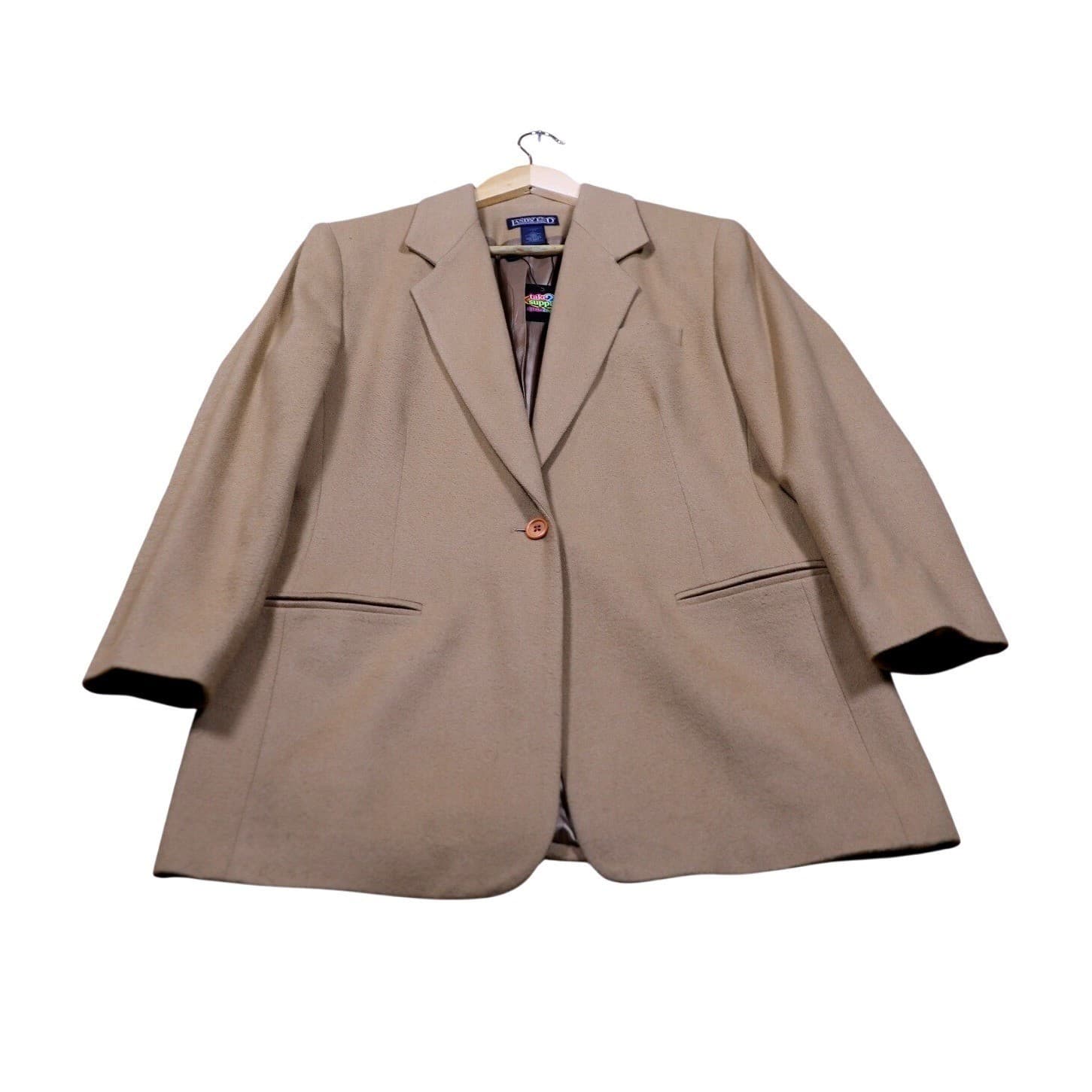 Lands End Womens Petite Blazer Tan Single Button Size 8 - Thumbnail 6