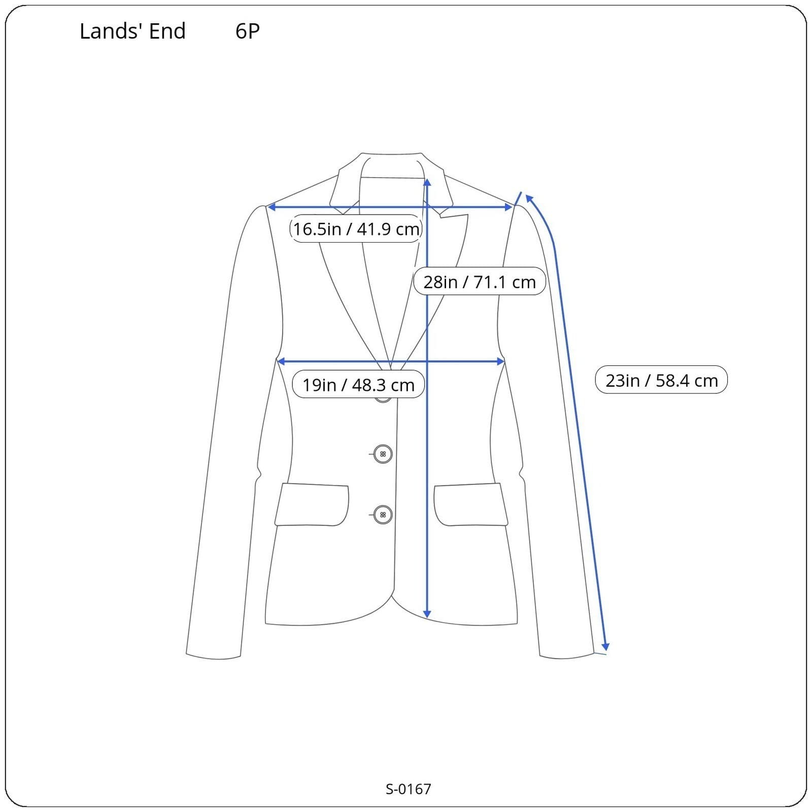 Lands End Womens Size 6P Navy Blue Wool Blend Blazer Jacket - Thumbnail 7