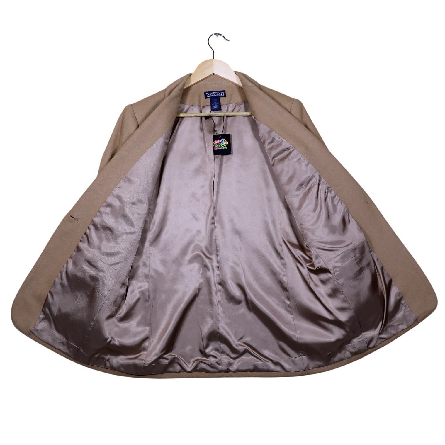 Lands End Womens Petite Blazer Tan Single Button Size 8 - Thumbnail 5