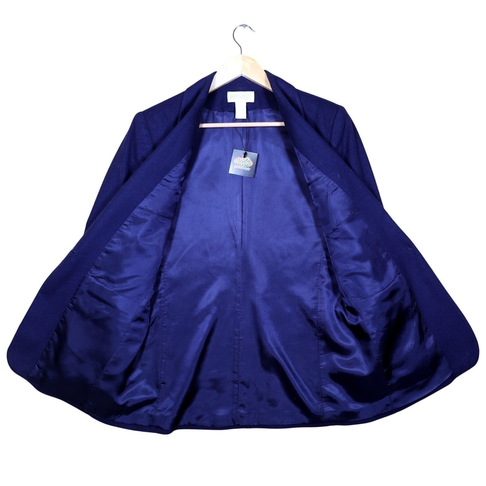 Lands End Womens Size 6P Navy Blue Wool Blend Blazer Jacket - Thumbnail 5