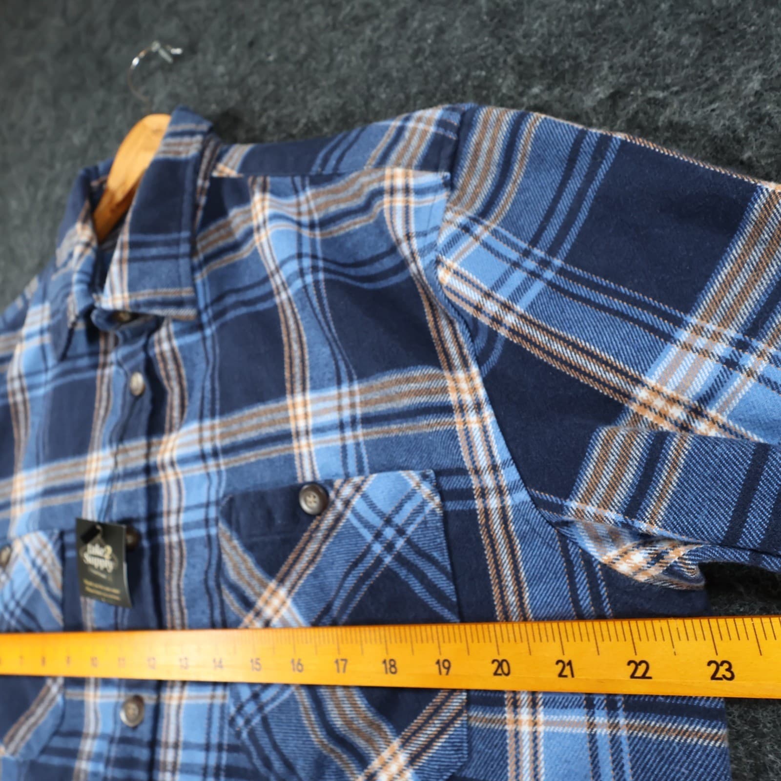 Outdoor Casuals Flannel Shirt Mens Large Blue Cotton Blend Regular Plaid - Thumbnail 3