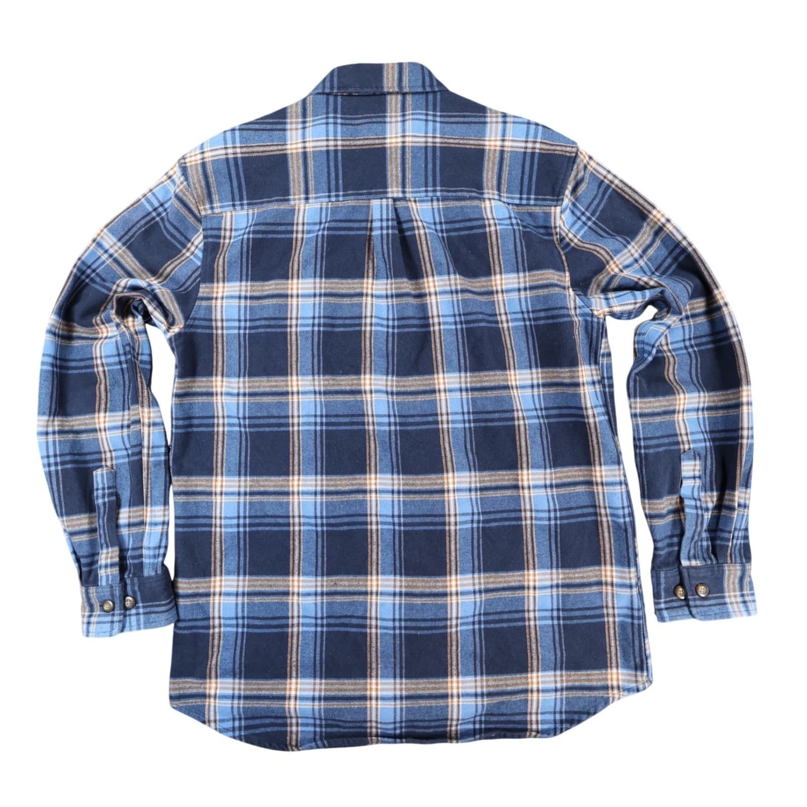 Outdoor Casuals Flannel Shirt Mens Large Blue Cotton Blend Regular Plaid - Thumbnail 2