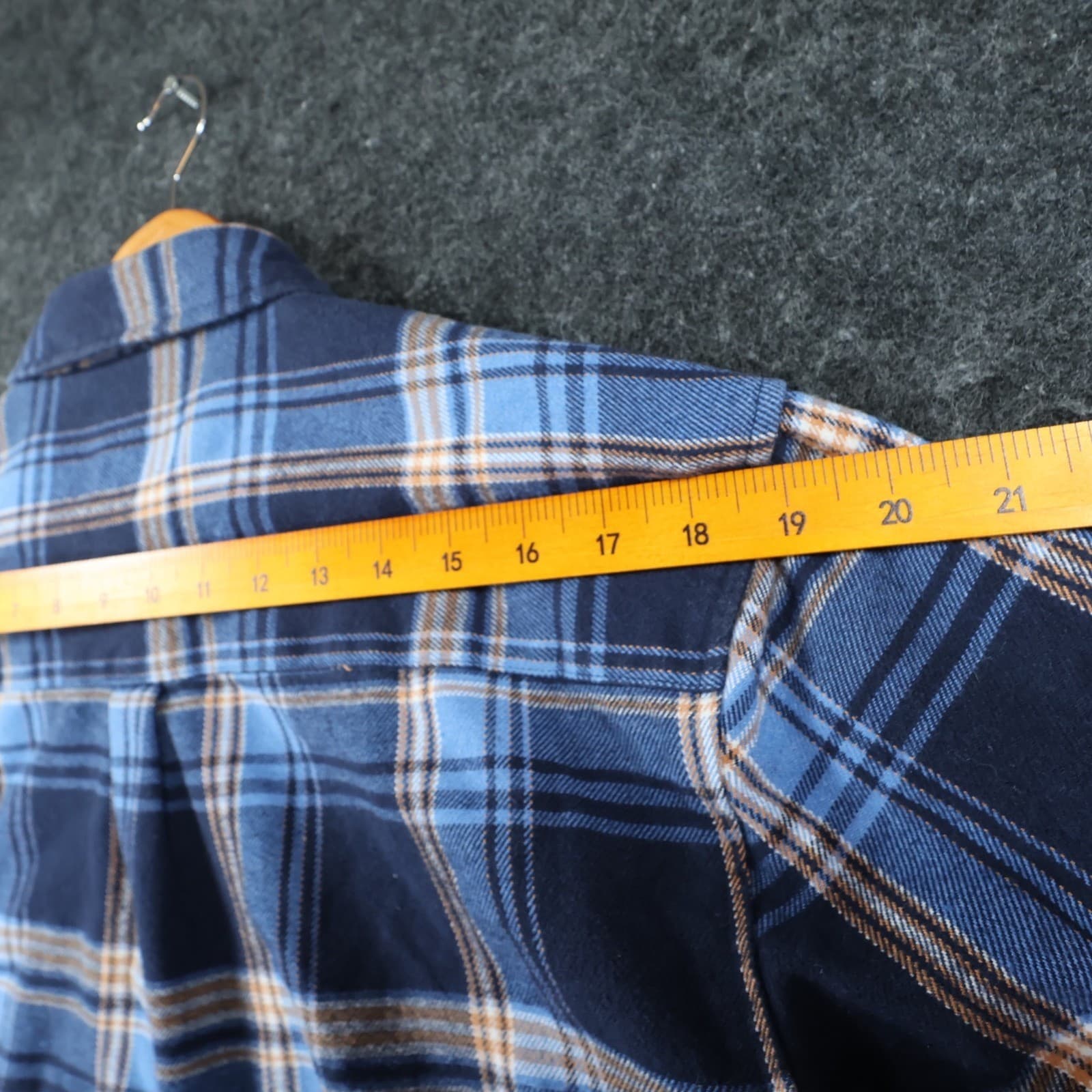 Outdoor Casuals Flannel Shirt Mens Large Blue Cotton Blend Regular Plaid - Thumbnail 5