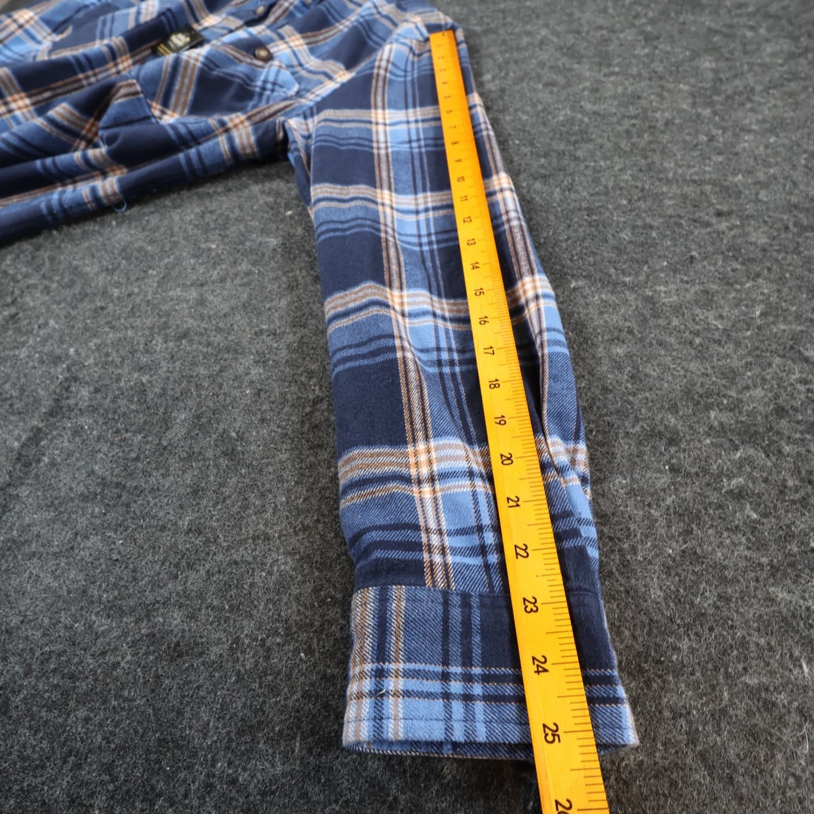 Outdoor Casuals Flannel Shirt Mens Large Blue Cotton Blend Regular Plaid - Thumbnail 4