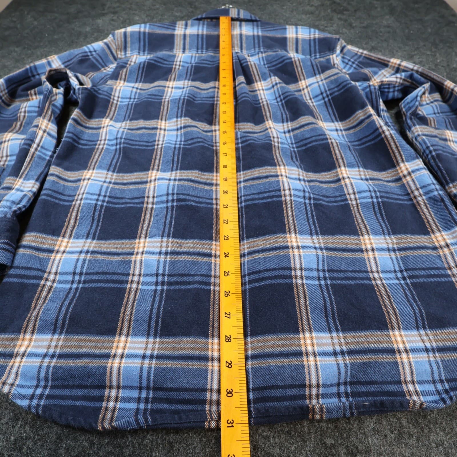 Outdoor Casuals Flannel Shirt Mens Large Blue Cotton Blend Regular Plaid - Thumbnail 6