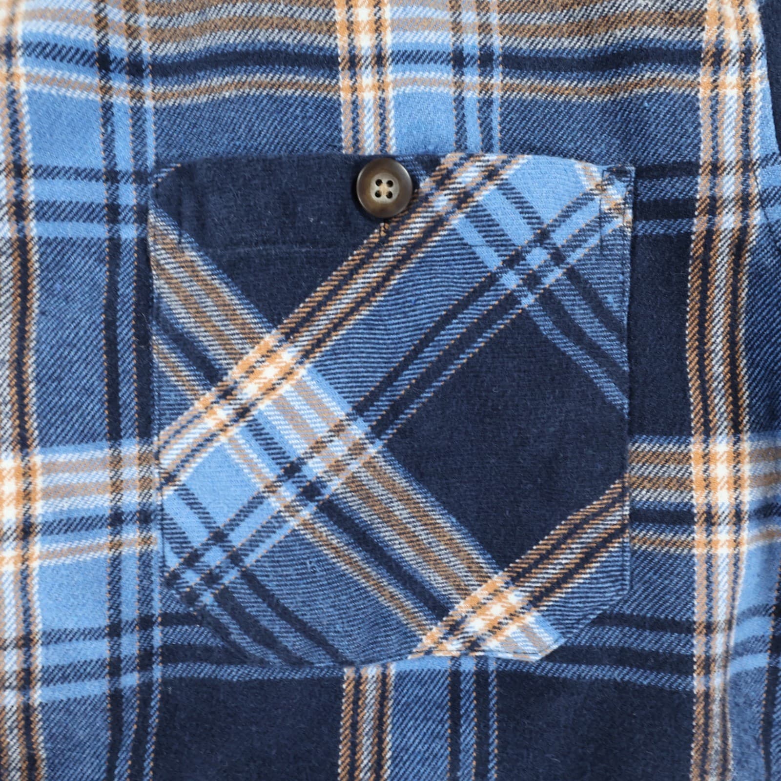 Outdoor Casuals Flannel Shirt Mens Large Blue Cotton Blend Regular Plaid - Thumbnail 10