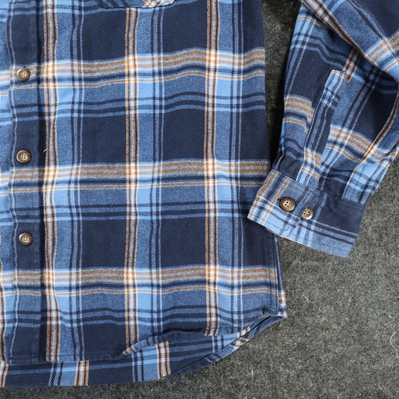 Outdoor Casuals Flannel Shirt Mens Large Blue Cotton Blend Regular Plaid - Thumbnail 9