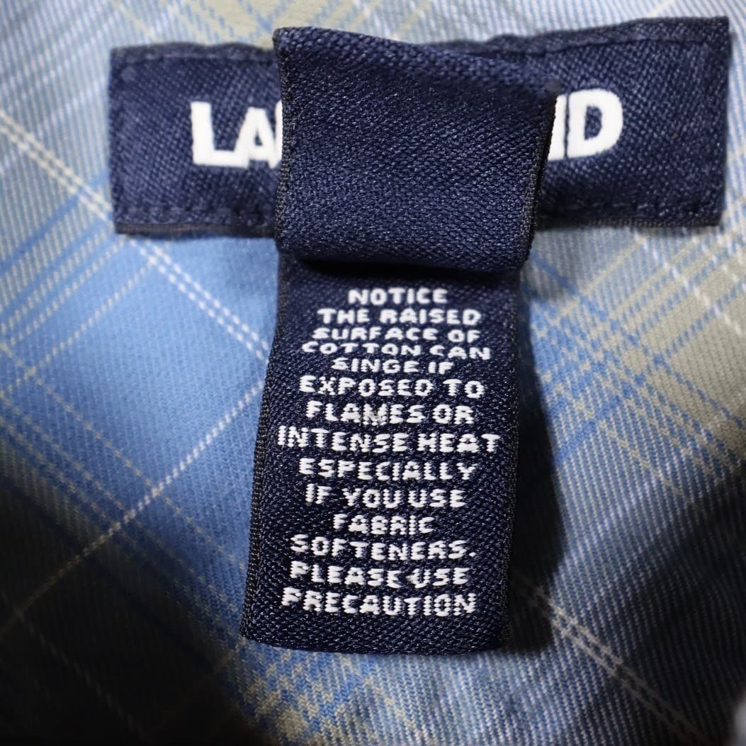 Lands' End Button Down Shirt Mens L Blue Excellent Plaid Traditional Fit Flannel - Thumbnail 7